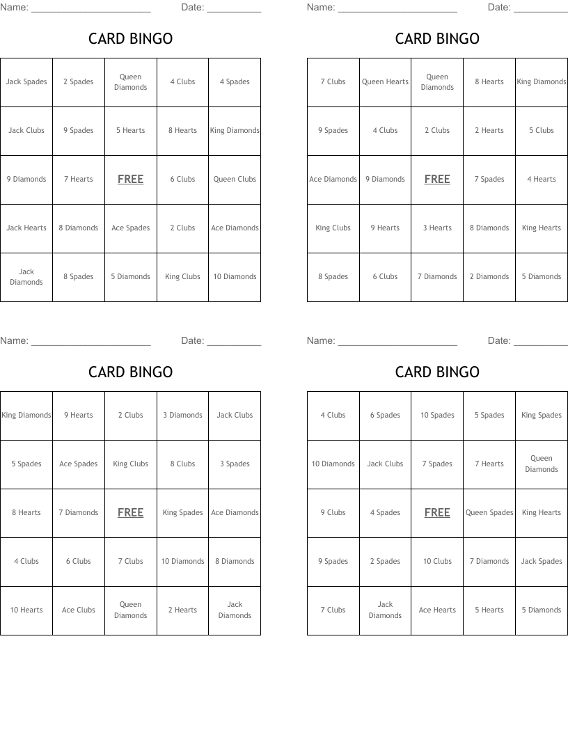 CARD BINGO