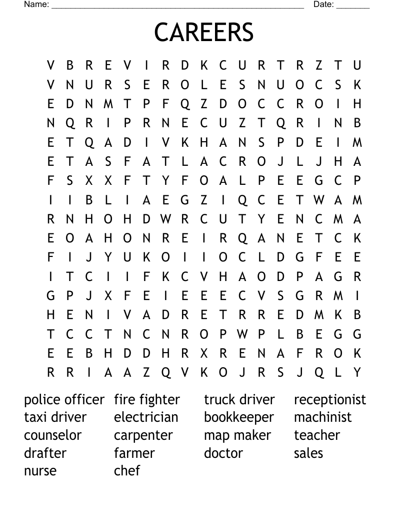 CAREERS Word Search