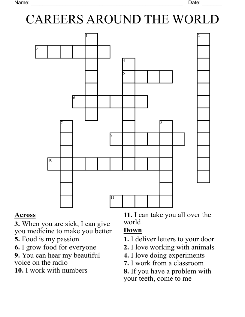 CAREERS AROUND THE WORLD Crossword