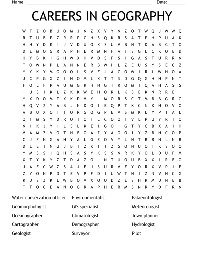 CAREERS IN GEOGRAPHY
