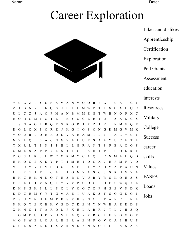 Career Exploration Word Search