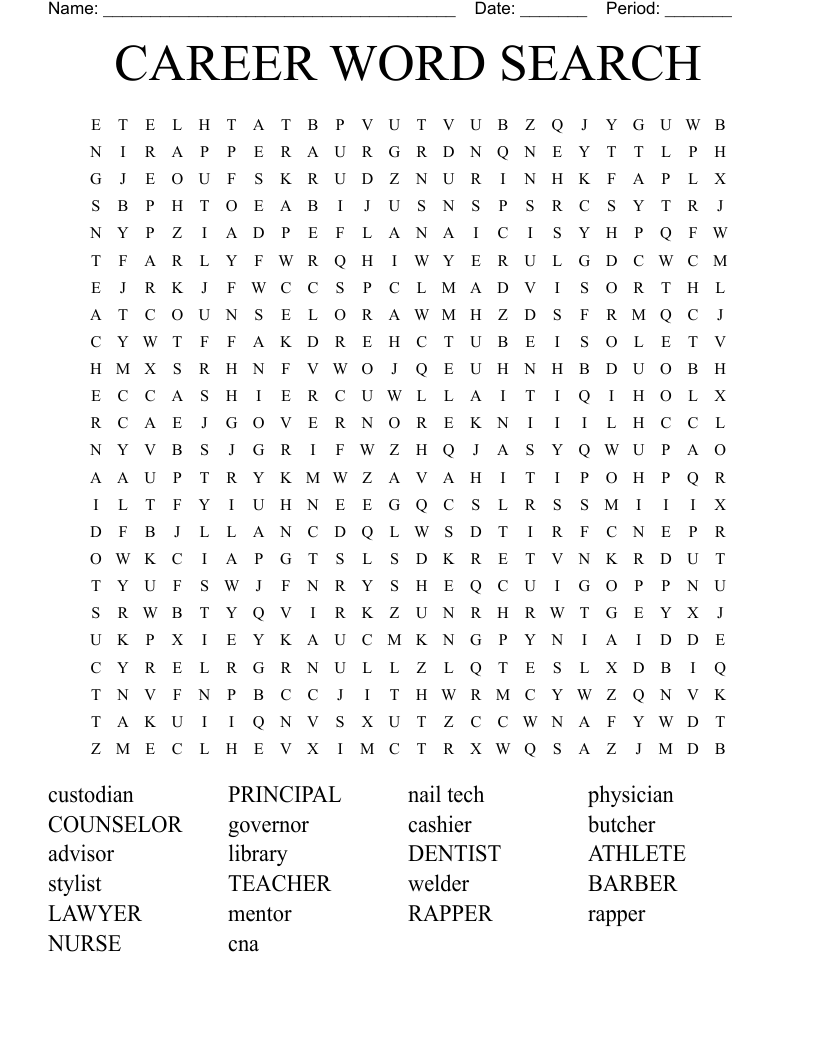 CAREER WORD SEARCH