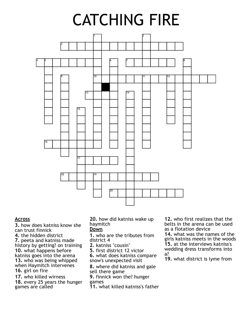 CATCHING FIRE Crossword