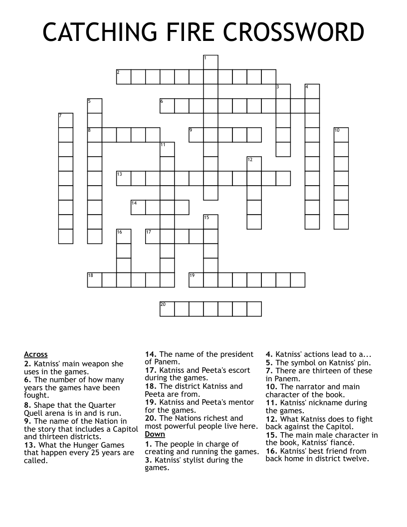 CATCHING FIRE CROSSWORD