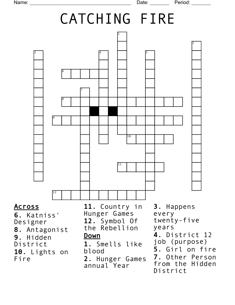 CATCHING FIRE  Crossword