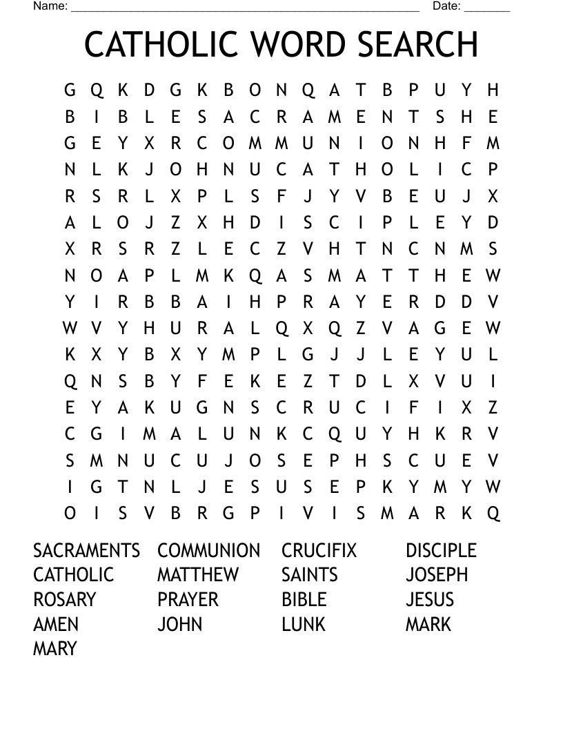 CATHOLIC WORD SEARCH
