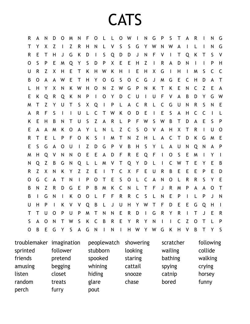 CATS Word Search