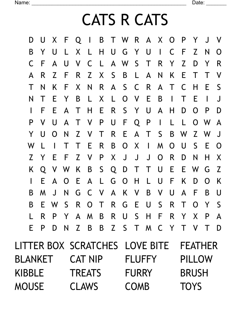 CATS  R   CATS Word Search