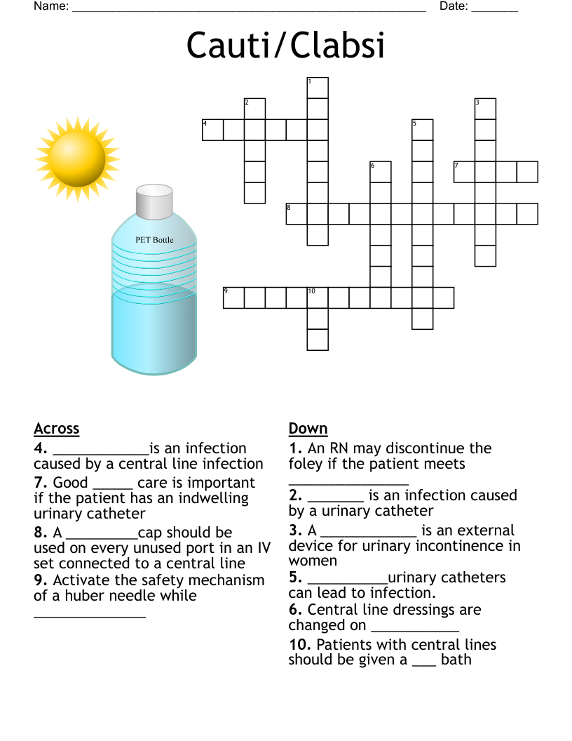 Cauti/Clabsi Crossword