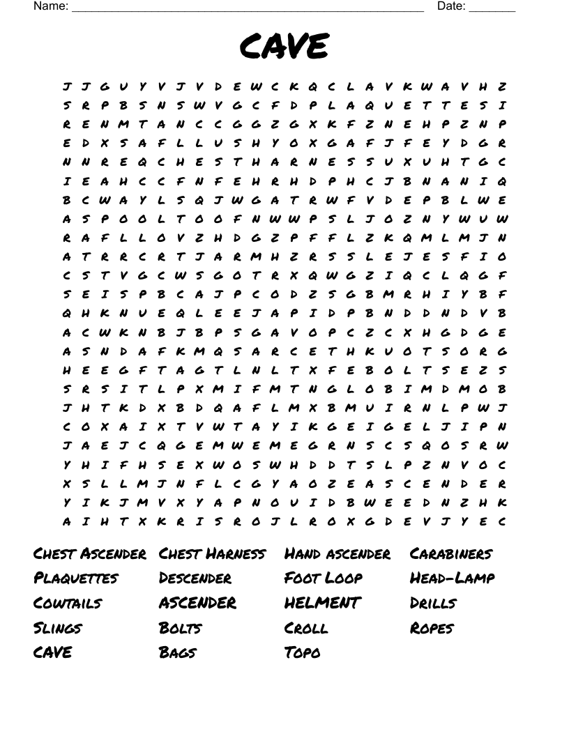 CAVE Word Search