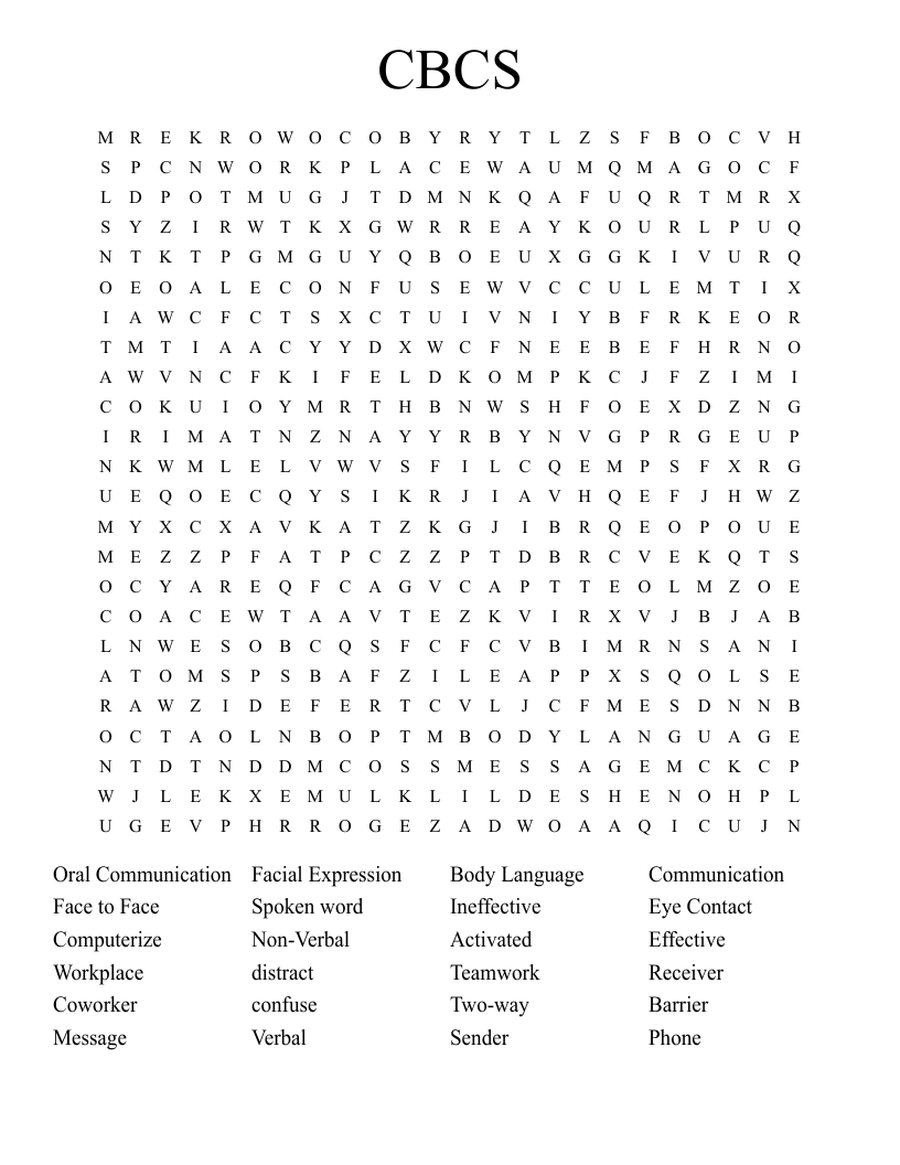 CBCS Word Search