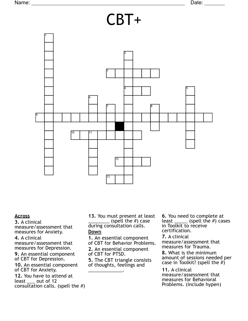 CBT+ Crossword