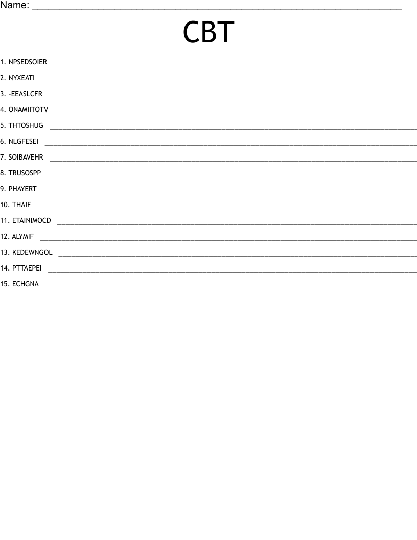 CBT  Word Scramble