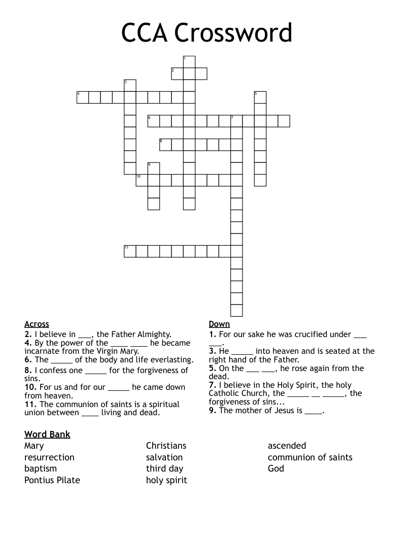 CCA Crossword