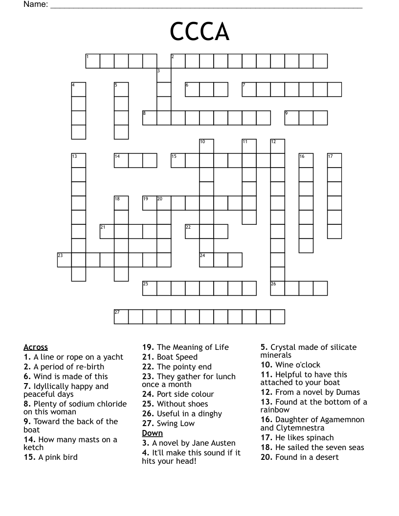 CCCA Crossword