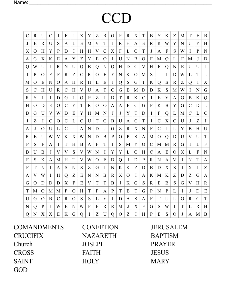 CCD Word Search