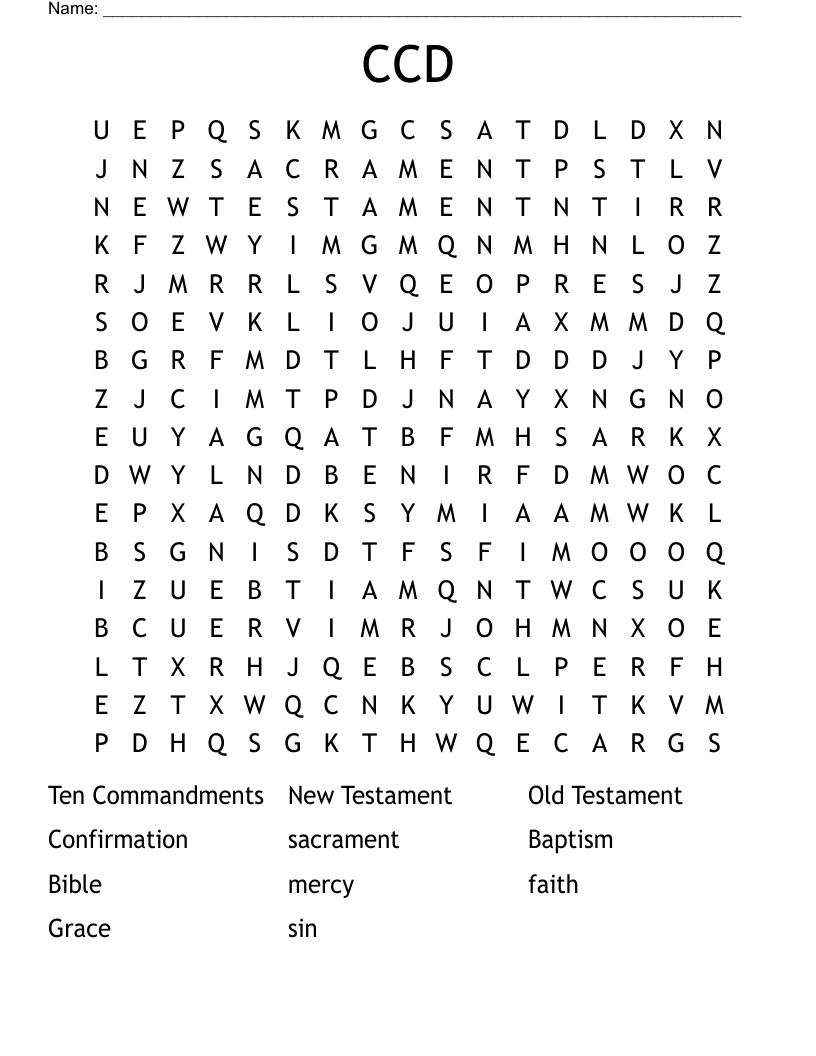 CCD Word Search