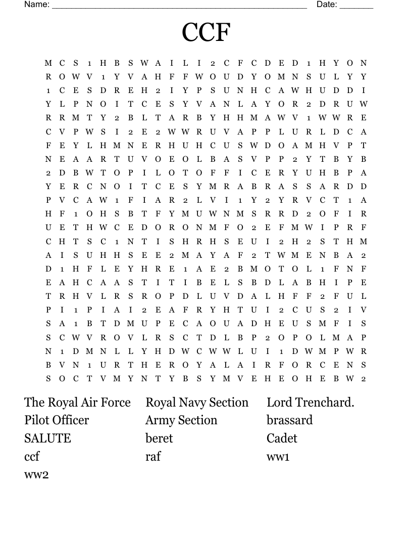 CCF  Word Search