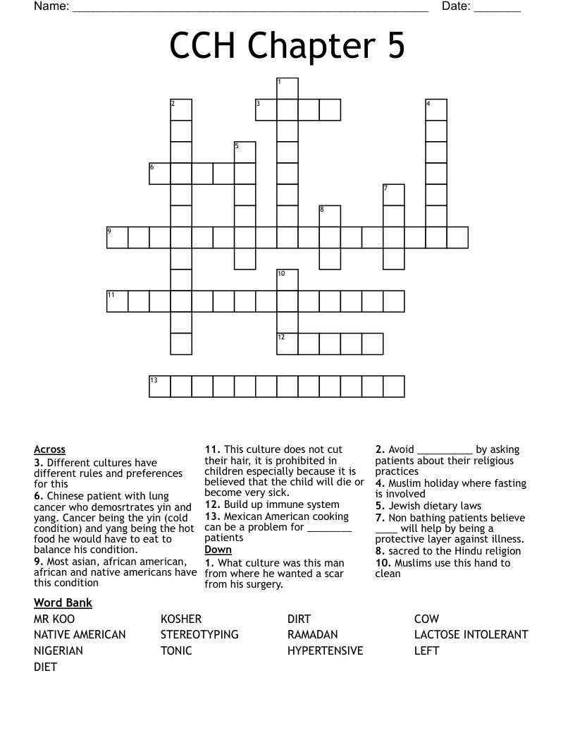 CCH Chapter 5 Crossword