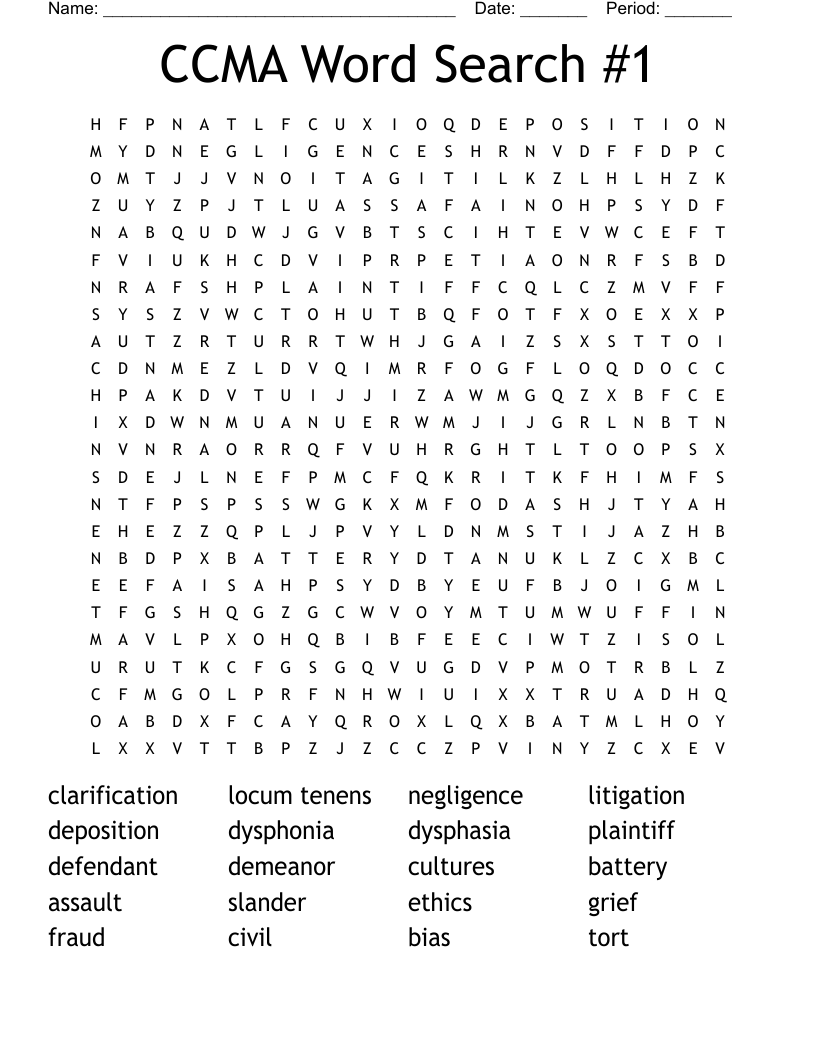 CCMA Word Search #1