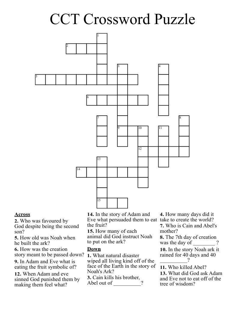 CCT Crossword Puzzle