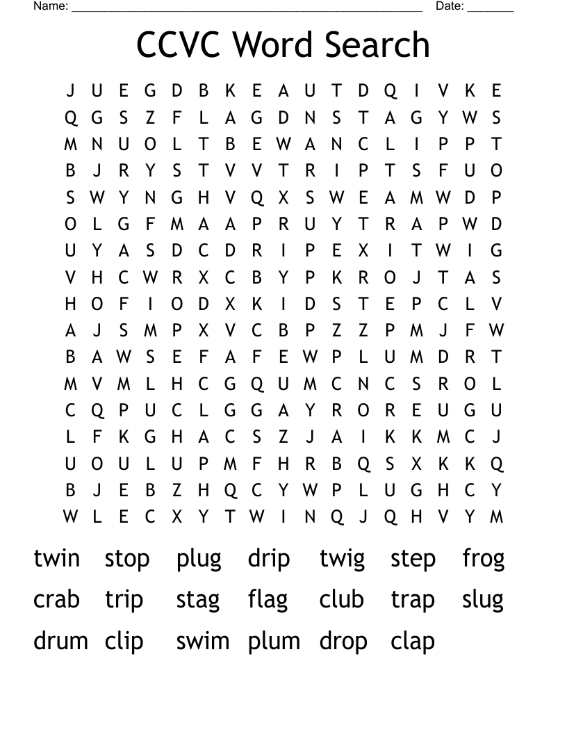 CCVC Word Search