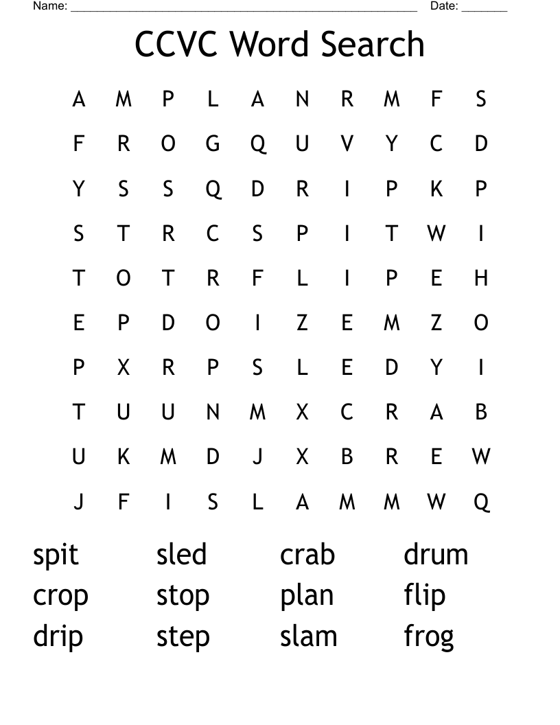 CCVC Word Search
