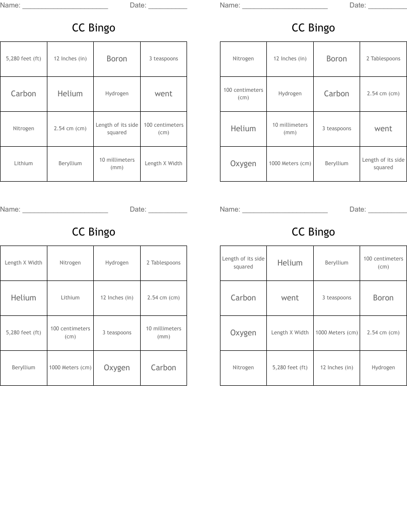 CC Bingo