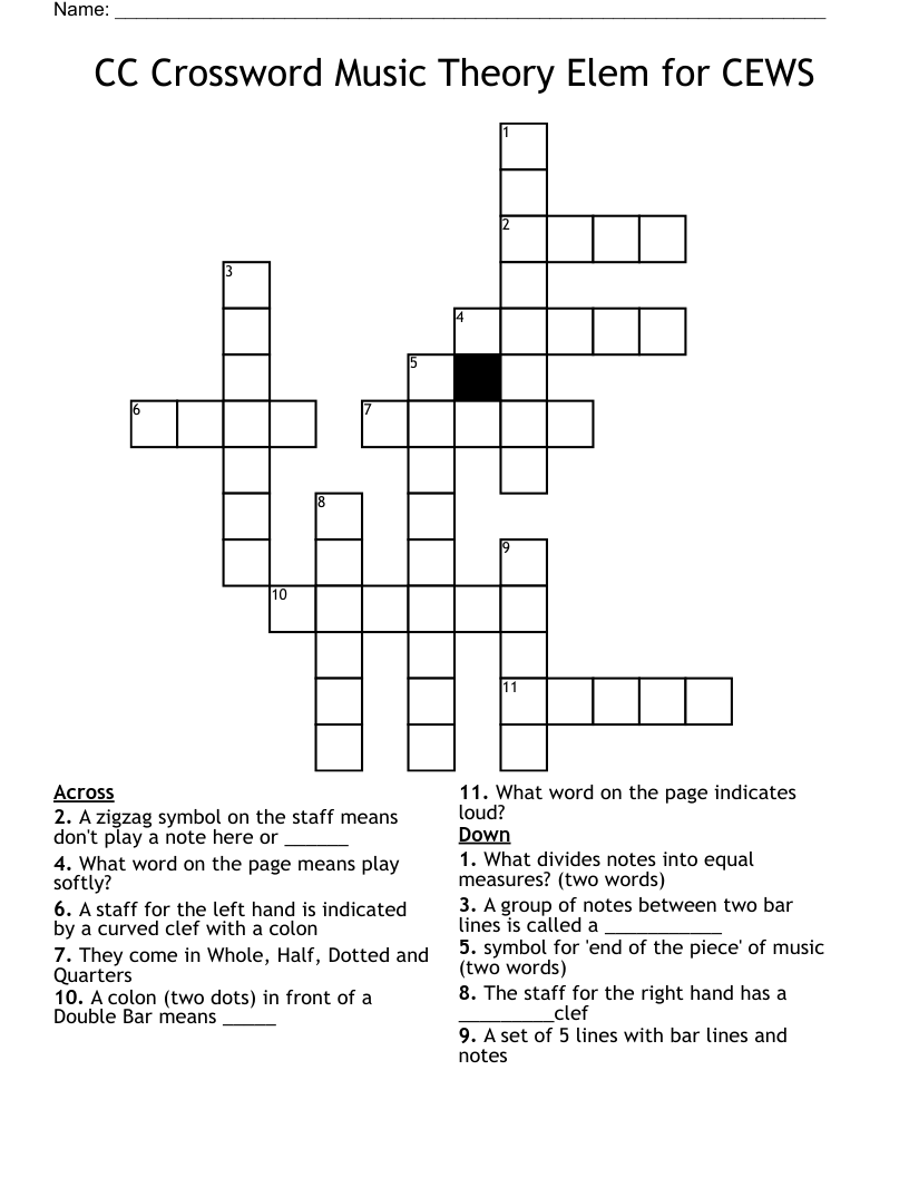 CC Crossword Music Theory Elem for CEWS