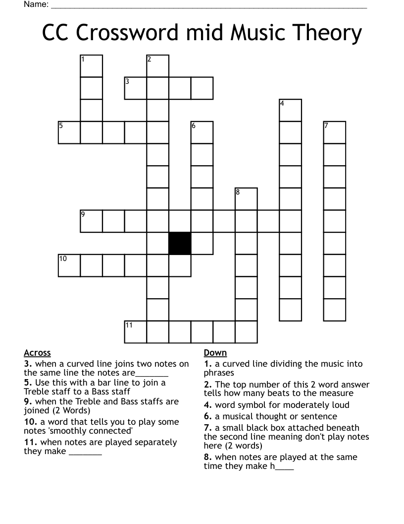 CC Crossword mid Music Theory