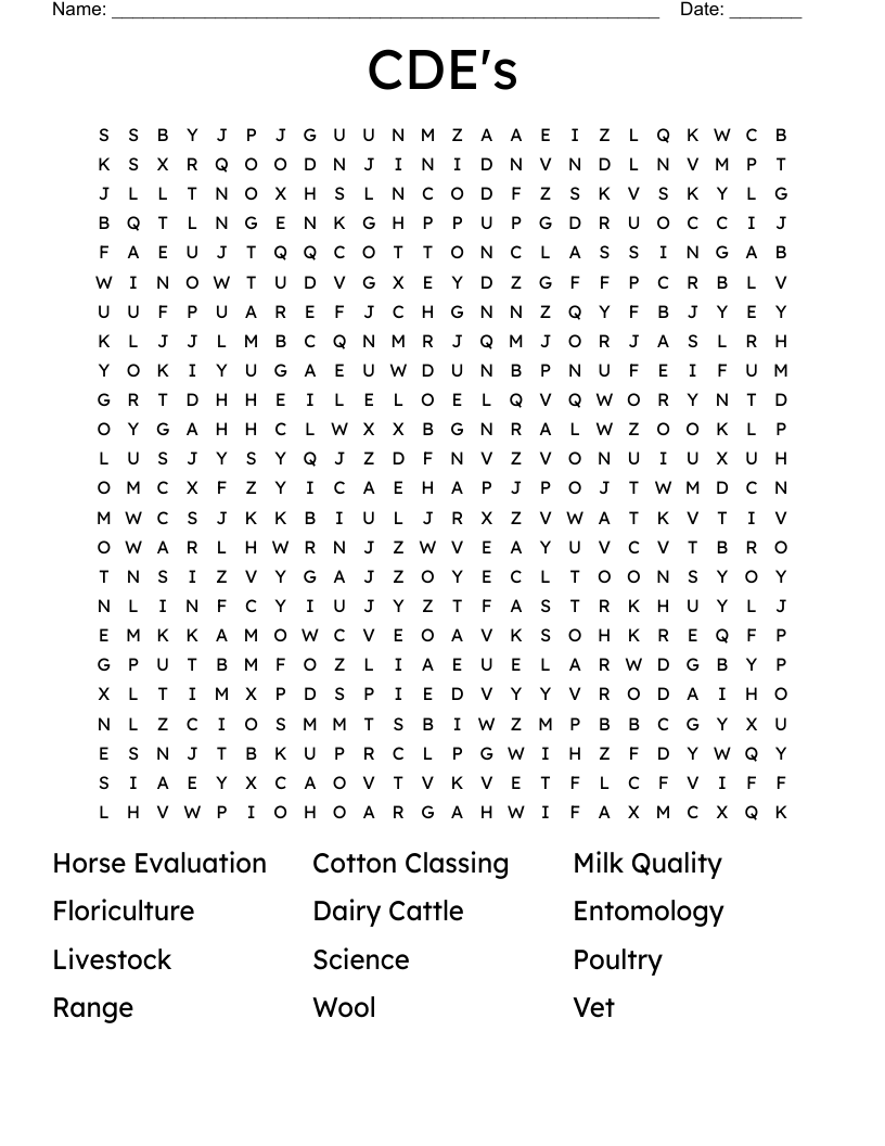 CDE's Word Search