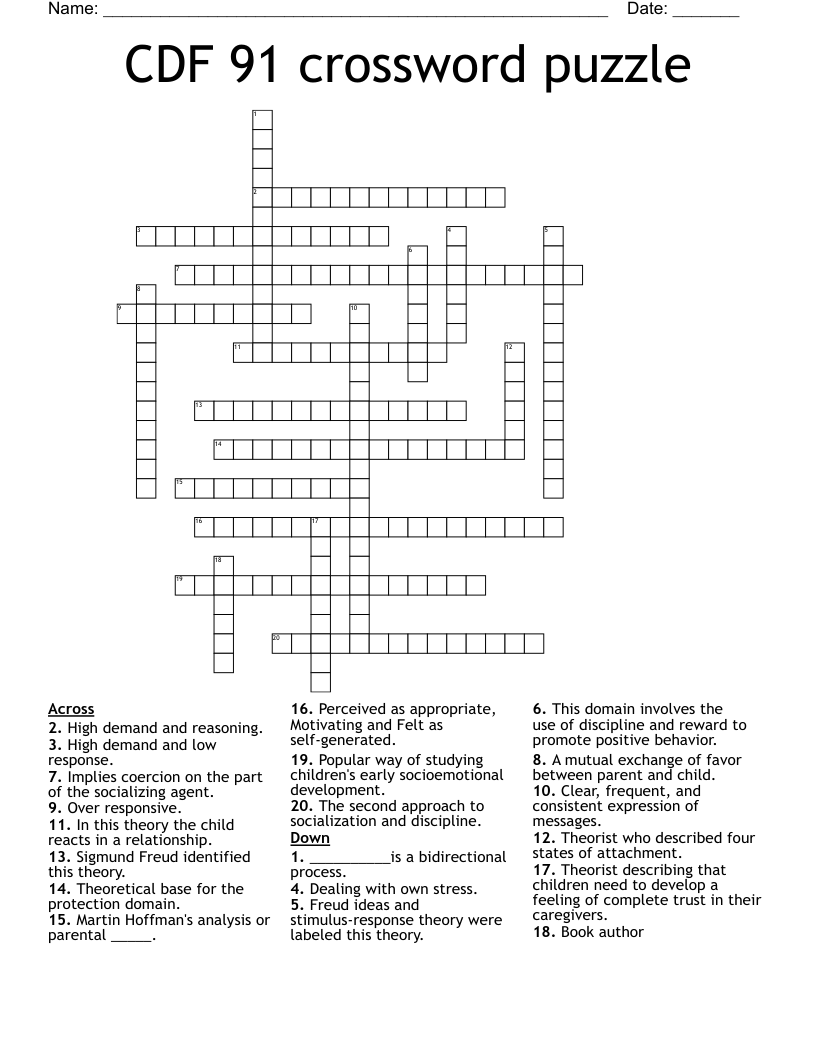 CDF 91 crossword puzzle