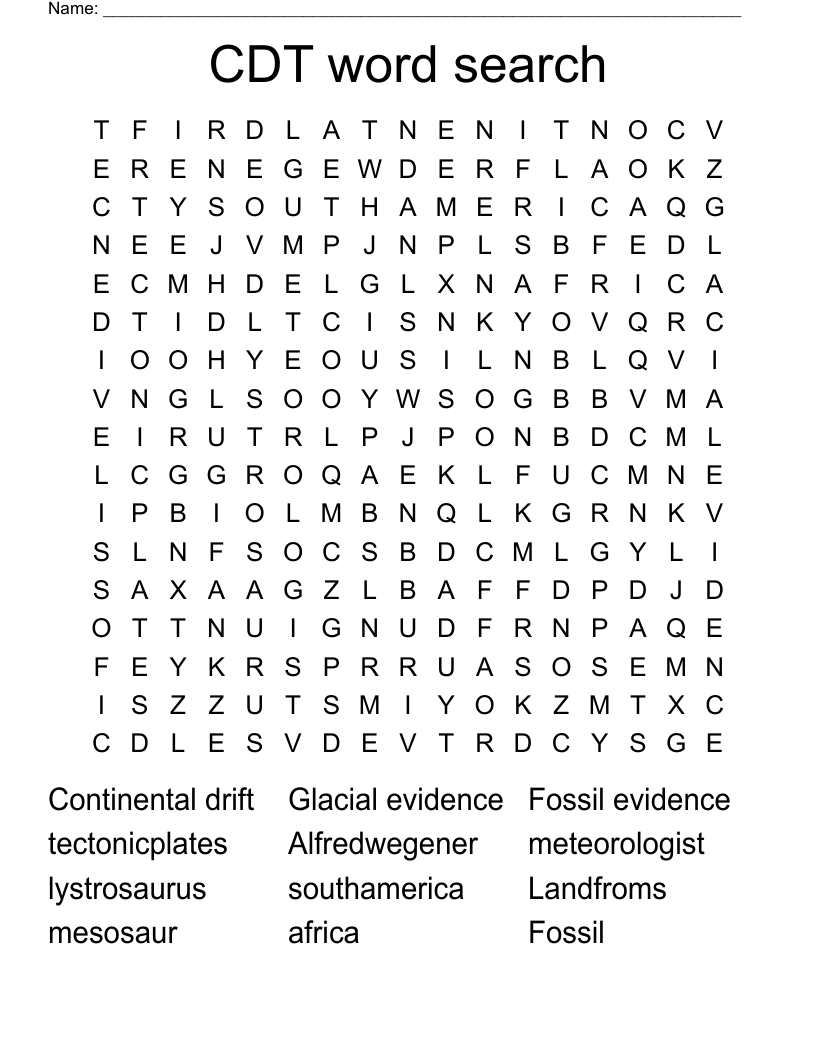 CDT word search