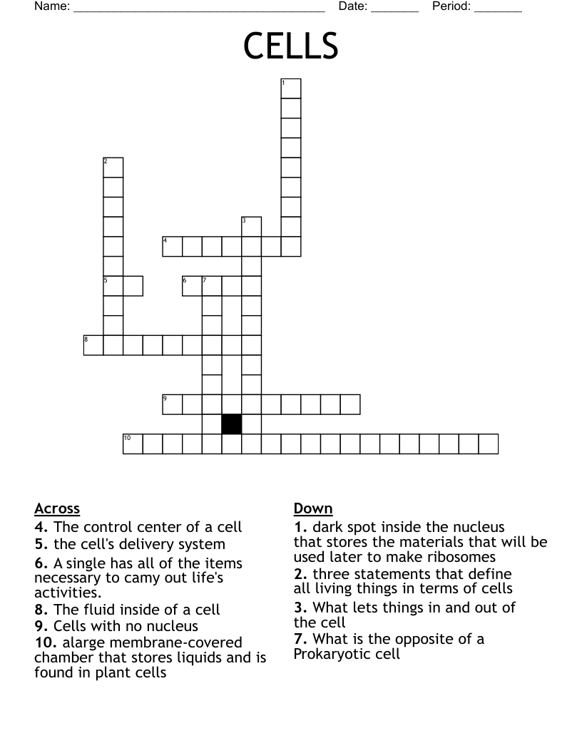 CELLS Crossword