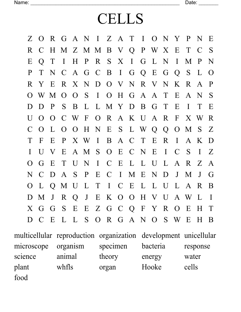 CELLS  Word Search