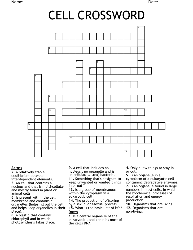 CELL CROSSWORD