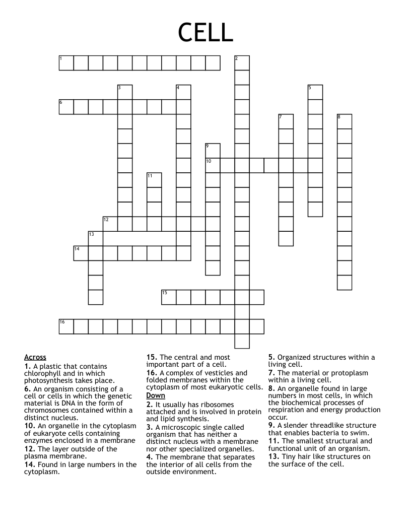 CELL  Crossword