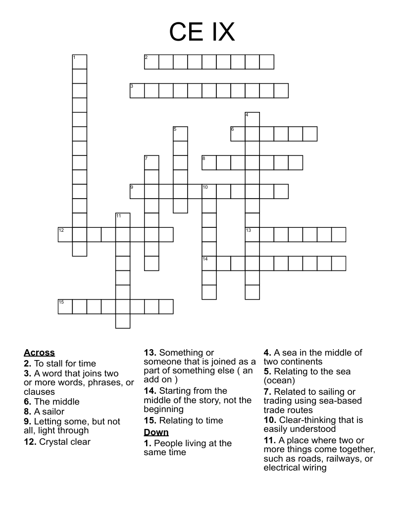 CE IX Crossword