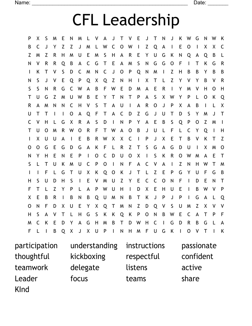 CFL Leadership Word Search