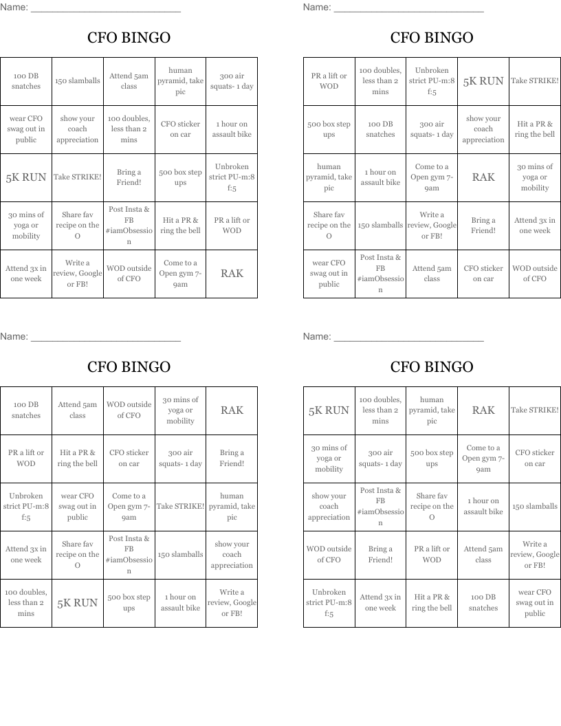 CFO BINGO