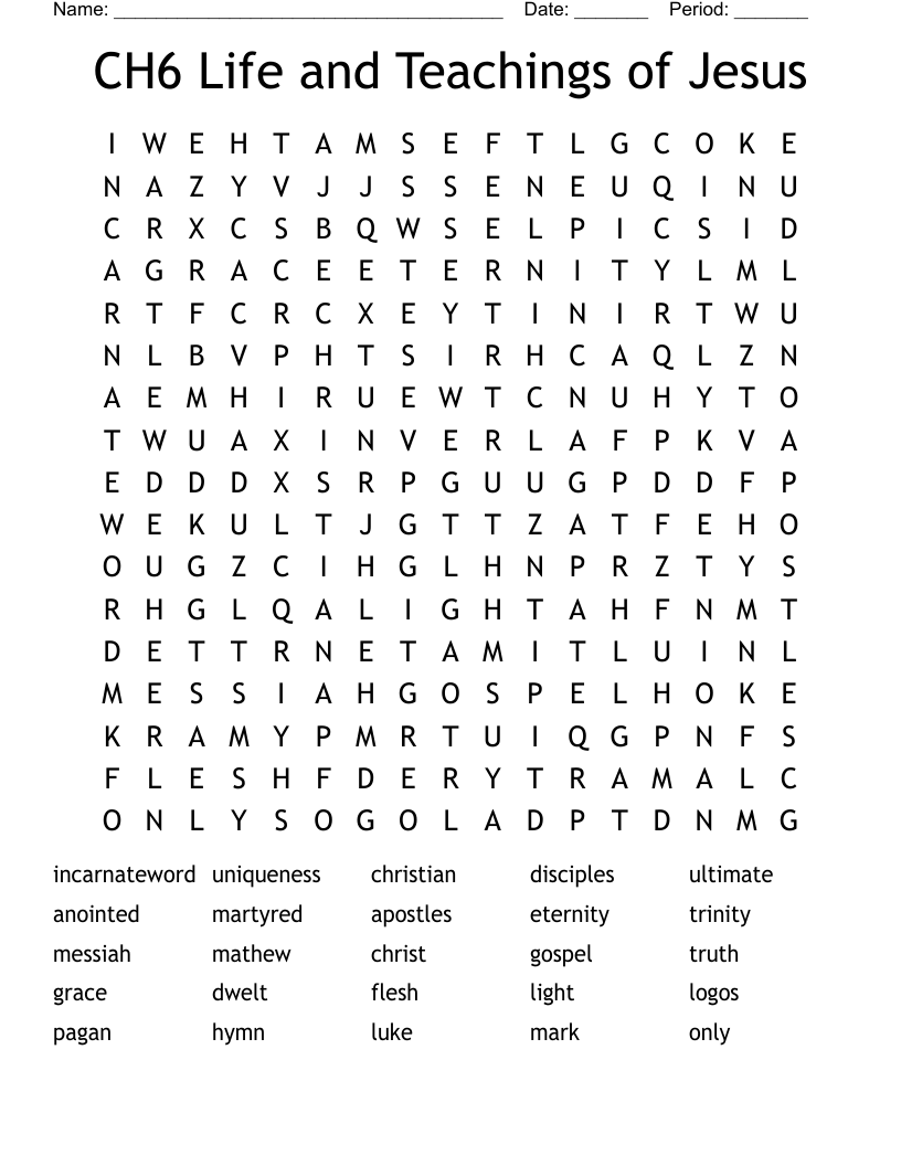 CH6 Life and Teachings of Jesus Word Search