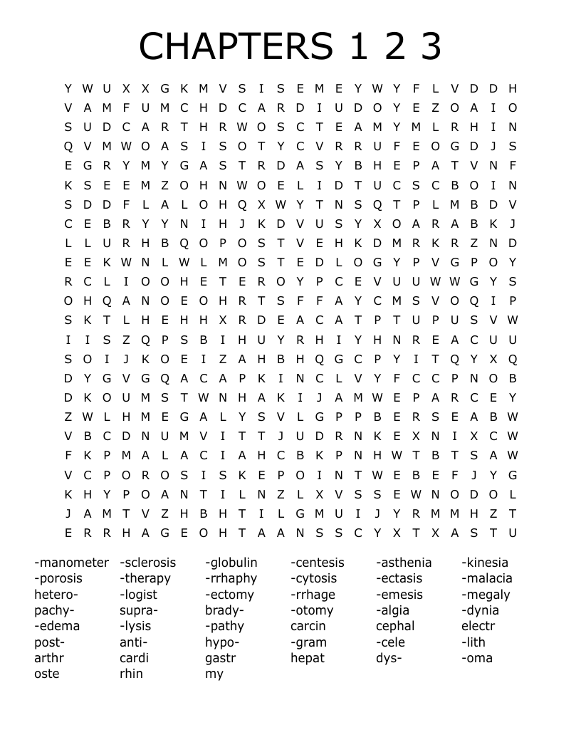 CHAPTERS 1 2 3 Word Search
