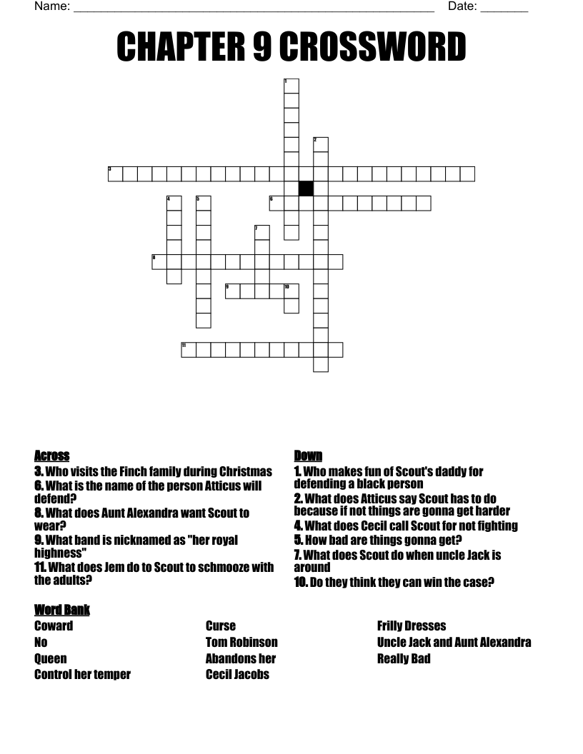 CHAPTER 9 CROSSWORD