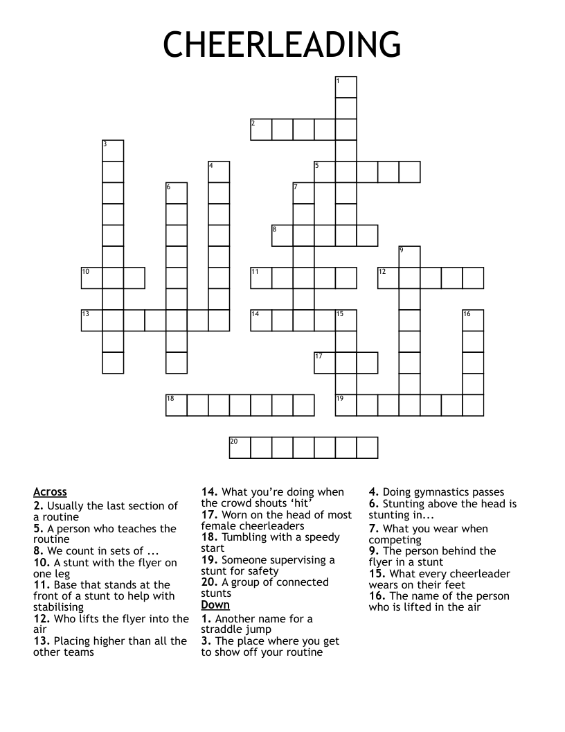 CHEERLEADING Crossword