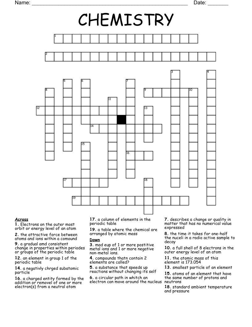 CHEMISTRY Crossword