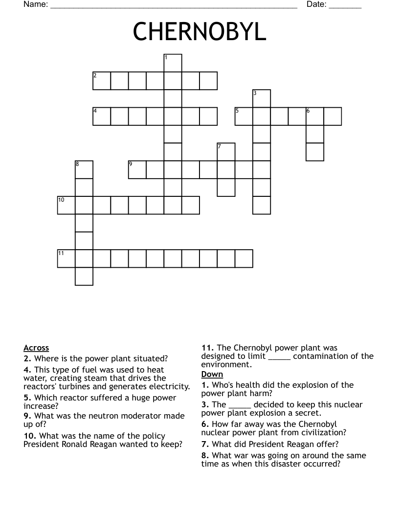 CHERNOBYL Crossword