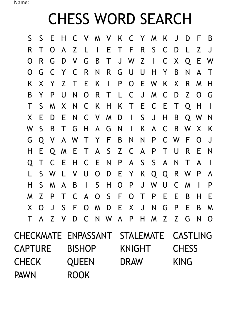 CHESS WORD SEARCH