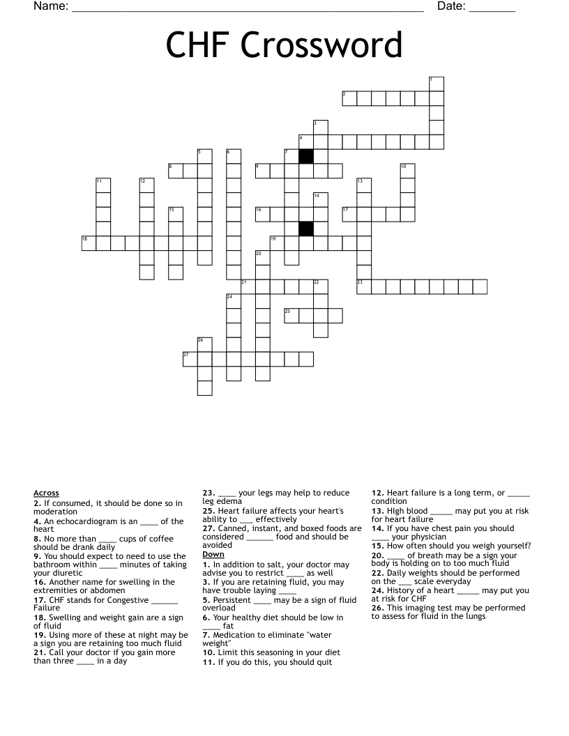 CHF Crossword