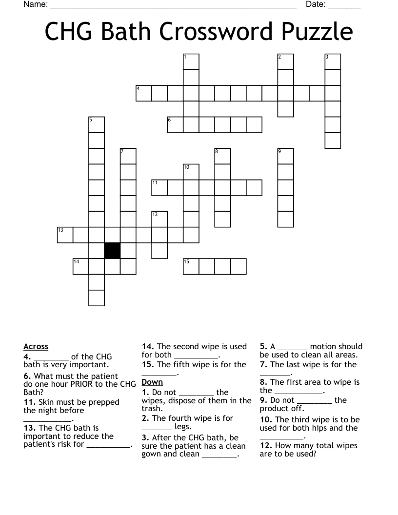 CHG Bath Crossword Puzzle