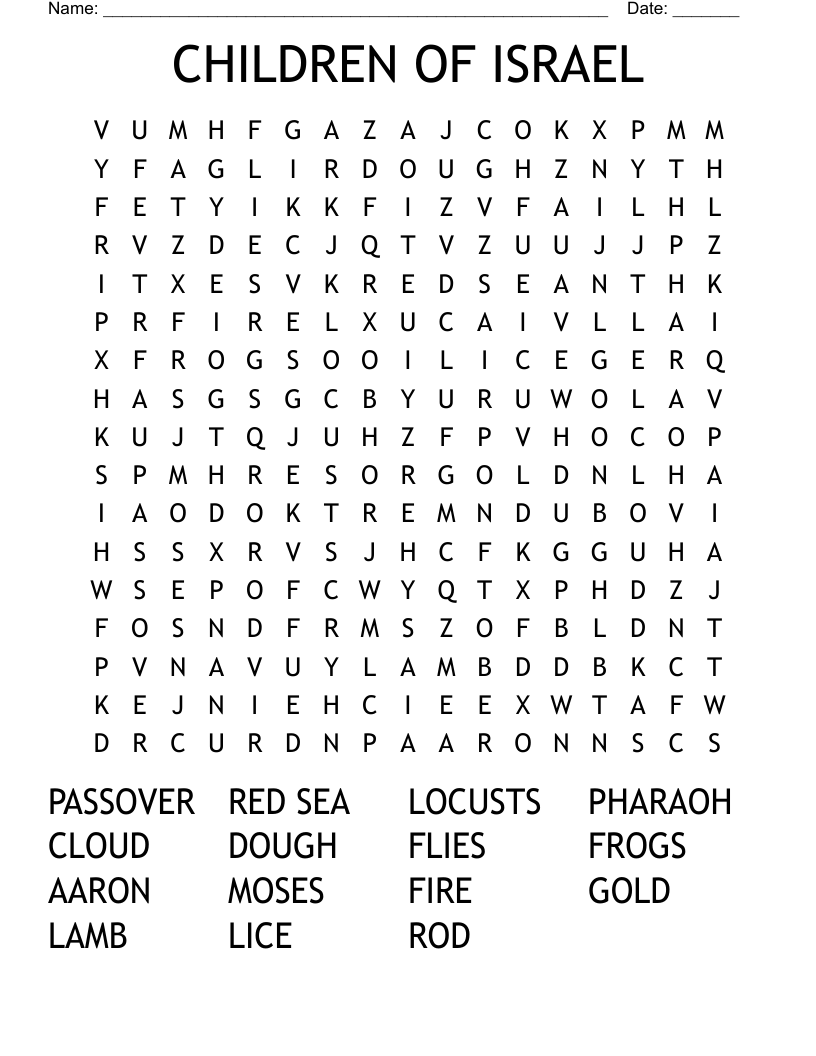 CHILDREN OF ISRAEL Word Search